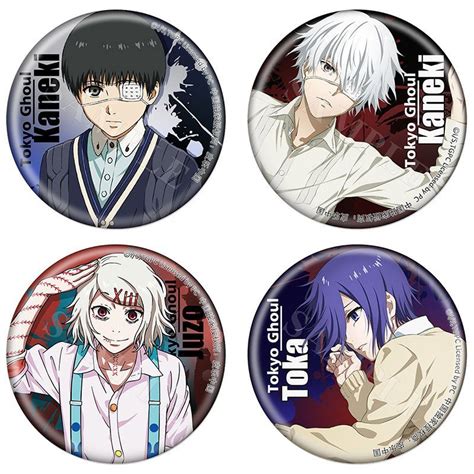 Tokyo Ghoul Pin Buttons Set Of 4 Hakusuru Anime Clothing And Anime