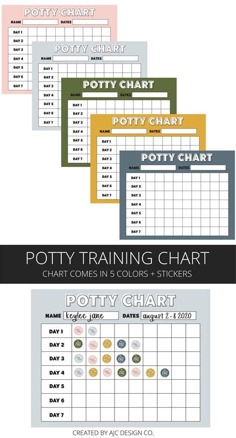 Potty Chart And Sticker Set Printable Potty Training Reward System