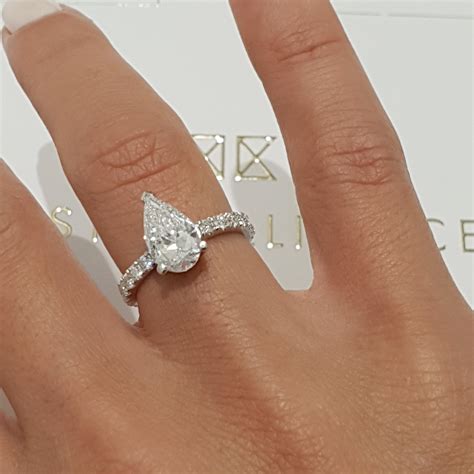 The Hailey Lab Grown Ring 2 Carat Diamond Engagement Ring Pear Shape