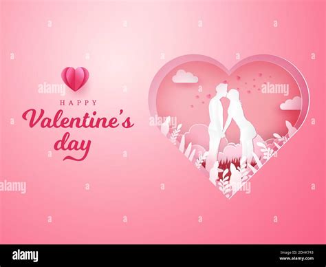 Valentines Day Greeting Card Romantic Couple Kissing And Holding
