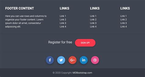 Footer Template Html Css Free Download Printable Templates