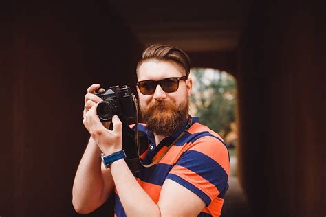 Hipster Man With Vintage Camera By Travelman On Creativemarket Hipster