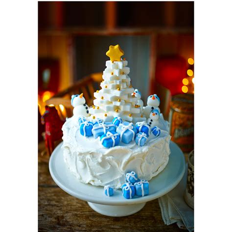 Fruit cake apricot jam, warmed and sieved marzipan icing sugar or vegetable fat. Frozen christmas tree cake - christmas cake decorations - Good Housekeeping