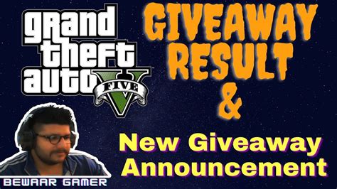 Gta 5 Giveaway Result And New Giveaway Announcement Youtube