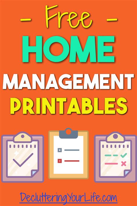 Home Management Printables Free Organization And Budgeting Db Excel Com