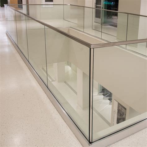 Office Building Frameless Aluminum Base Channel Glass Balustrade