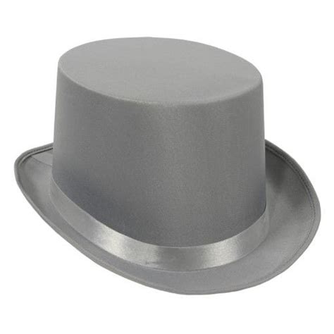 Beistle 60839 Gr Gray Satin Sleek Top Hat Pack Of 6 The Party Place