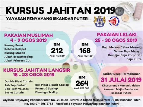 The municipality was renamed iskandar puteri in 2015 and granted city status in 2017. Kursus Jahitan 2019 Anjuran Yayasan Penyayang Iskandar ...