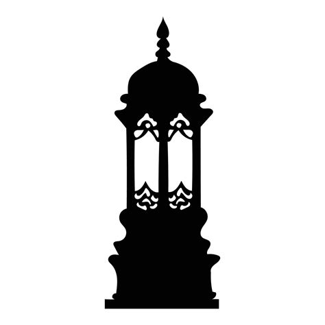 A Silhouette Of Islamic Ramadan Lantern Silhouette Vector Illustration