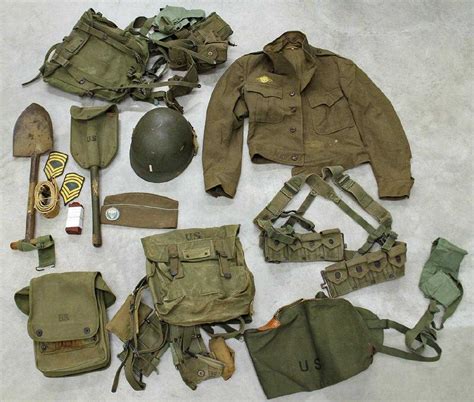 Wwii Us Army Field Gear Jacket Helmet And More