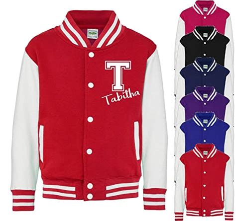 Personalised Initial And Name Kids Varsity Jacket American Style