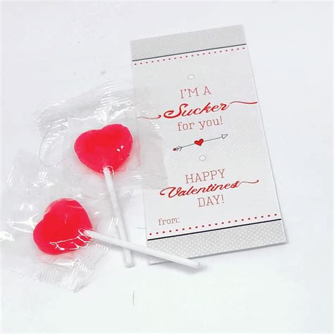 Kids Printable Valentines For Lollipops Im A Sucker For You