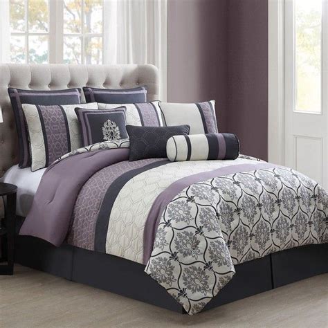 Darla 10 Piece Comforter Set In Purplegrey Comforter Sets Luxury