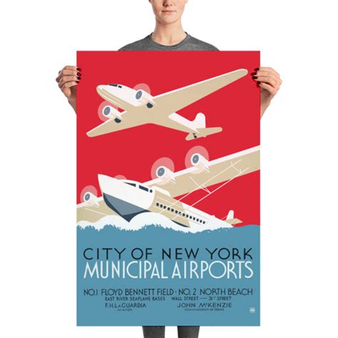 Municipal Airports Wpa Artprint Poster 24x36 Inch