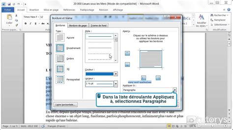 Comment Modifier Les Bordures De Page Et De Paragraphe Avec Word Youtube