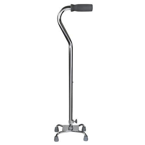 Mckesson Small Base Quad Cane With Offset Padded Handle Chrome