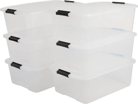 Iris Set Of 6 Stackable Storage Boxes ‘top Box With Lid And Click