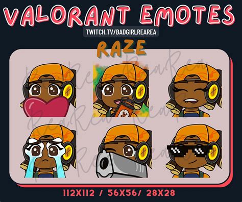 Cute Raze Valorant Emotes Twitch Emotes Valorant Emotes Etsy Hong Kong