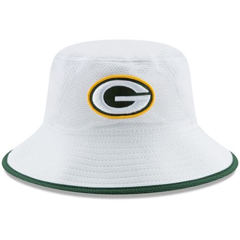 Mens Green Bay Packers New Era White Team Bucket 3 Hat