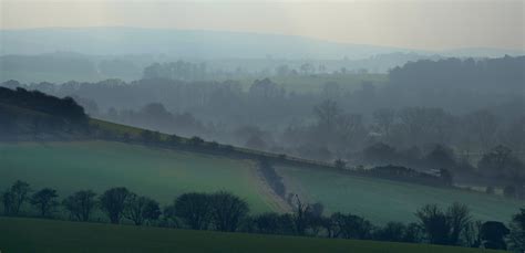Wallpaper Mist Misty Layers Landscape Wiltshire Marlborough Uk