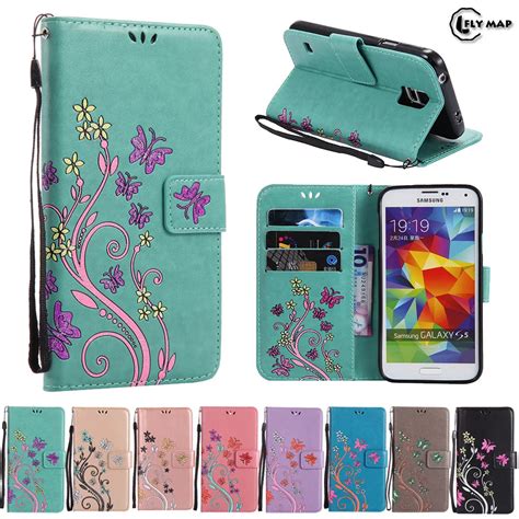 Butterfly Case For Samsung Galaxy S5 S 5 G903f G900f Floral Leather