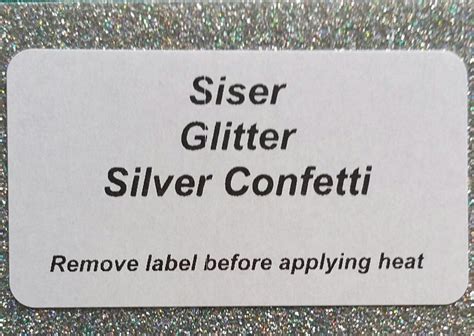Siser Glitter Heat Transfer Vinyl Silver Confetti Etsy