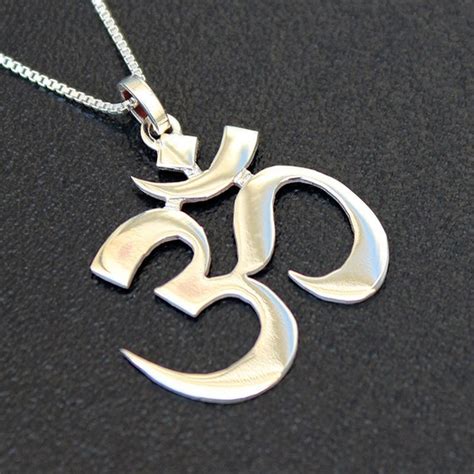 Sterling Silver Ohm Hindu Om Symbol Necklace Charm Aum Pendant