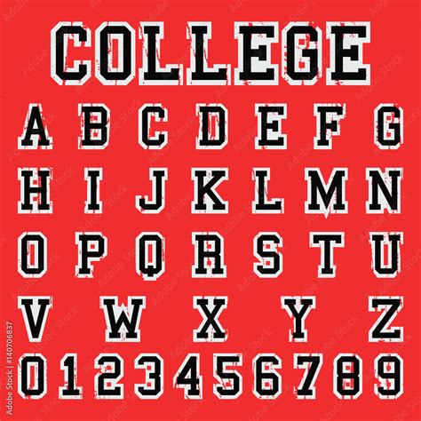 Alphabet College Font Template Stock Vector Adobe Stock
