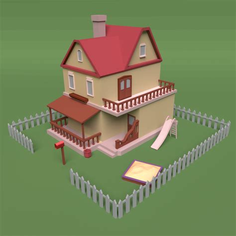 Simple Low Poly House Free 3d Model