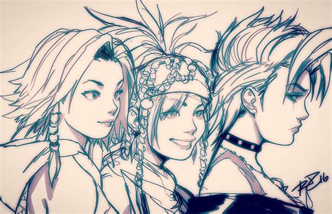 Yuna Rikku Thief Gunner And Paine Final Fantasy And More Drawn