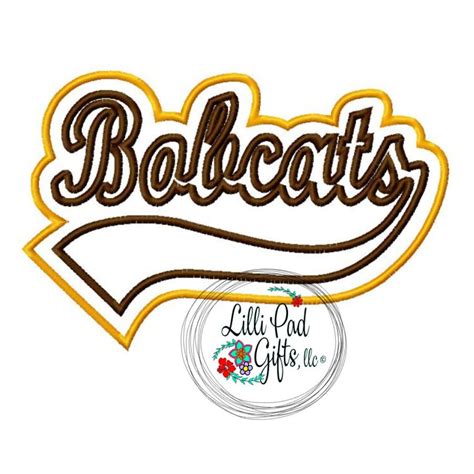 Bobcats Swoosh Double Applique Machine Embroidery Design 5 Etsy