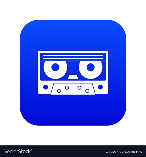 Audio Cassette Tape Icon Digital Blue Royalty Free Vector