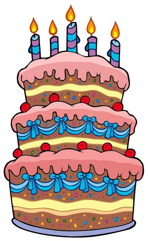 A nice and enjoyable birthday party wouldn't be complete without a cake. Big Cartoon Cake With Candles Stock Vector - Illustration ...