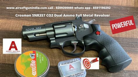 Air Pistols Crosman Snr357 Blackgray Co2 Dual Ammo Snub Nose Revolver
