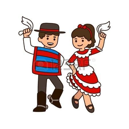Lindos niños de dibujos animados bailando cueca tradicional baile en una fonda, celebrando las fiestas chilenas dieciocho. Imagen relacionada | Niños bailando, Imagenes fiestas ...