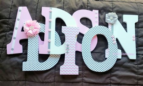 Girl Nursery Letter Baby Girl Wooden Letter Pink And Gray Etsy Diy