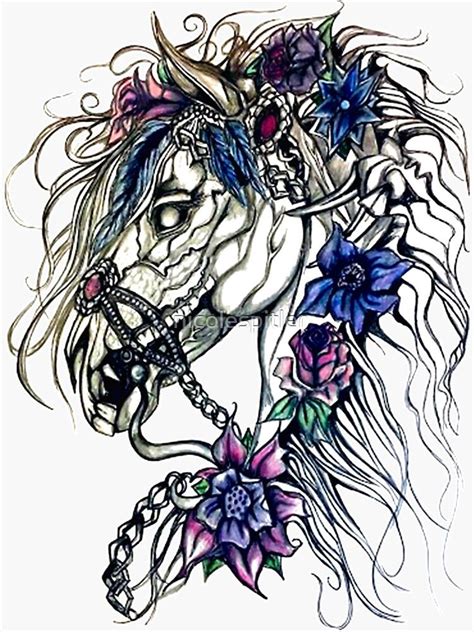 Sugar Skull Horse Design Horse Skeleton Sticker By Nicolespitler Artofit