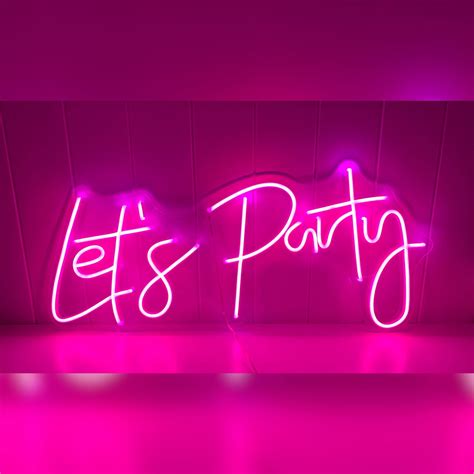 Lets Party Led Neon Lightcustom Led Signneon Light Sign For Etsy