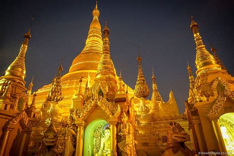 Shwedagon Pagoda At Sunrise Yangons Golden Stupa Wanders Miles