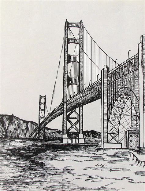 Golden Gate Bridge Drawing By Carol Nistle Fine Art America