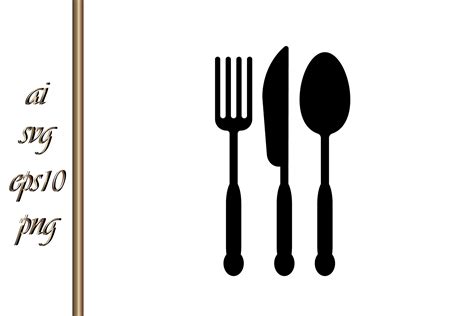 Spoon Knife Fork Stencil Table Setting Graphic By Irynashancheva