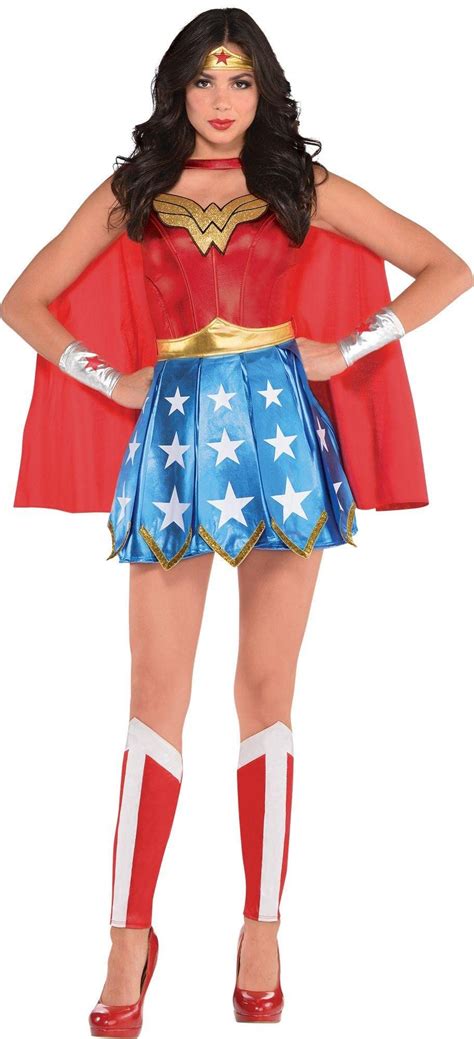 buy costumes usa wonder woman costume for adults includes a dress a headband gauntlets a