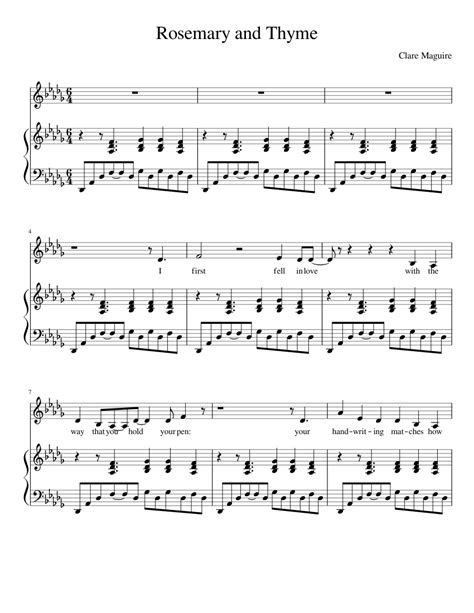 Rosemary And Thyme Sheet Music For Piano Cello Download Free In Pdf Or