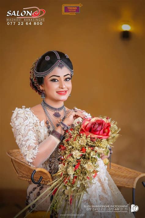 Bride Model Photoshoot Of Dinusha Siriwardana In White Wedding Saree