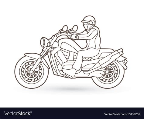 A Man Riding Motorbike Royalty Free Vector Image