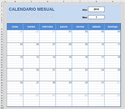 Como Hacer Un Calendario En Excel Sin Plantillas
