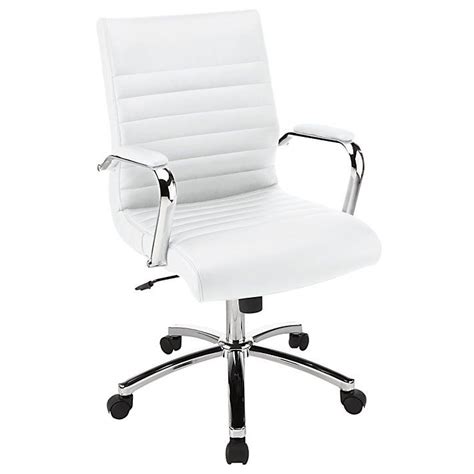 Get 5% in rewards with club o! Realspace Winsley Mid Back Chair White by Office Depot & OfficeMax | Leather chair with ottoman ...