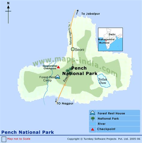 Pench National Parkpench National Park Mapmap Of Pench National Park