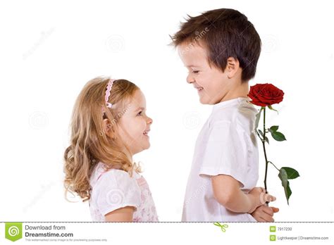 How to know the right person for you 1. Boy Giving Rose To A Little Girl Stock Photo - Image: 7917230