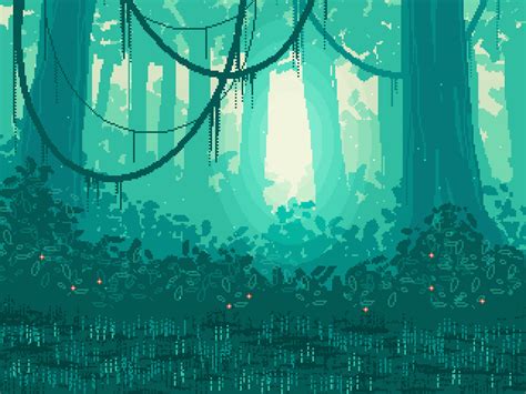Forest By Forheksed Pixel Art Landscape Pixel Art Background Pixel